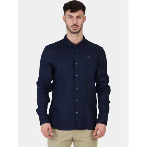 Timberland Linen Shirt Férfi Ing 433-Dark Sapphire