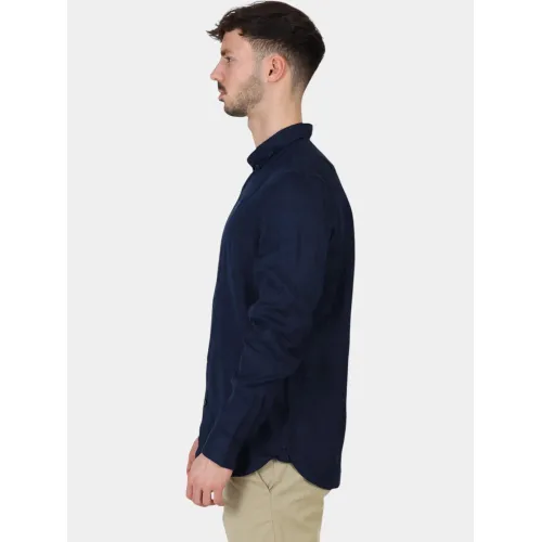Timberland Linen Shirt Férfi Ing 433-Dark Sapphire