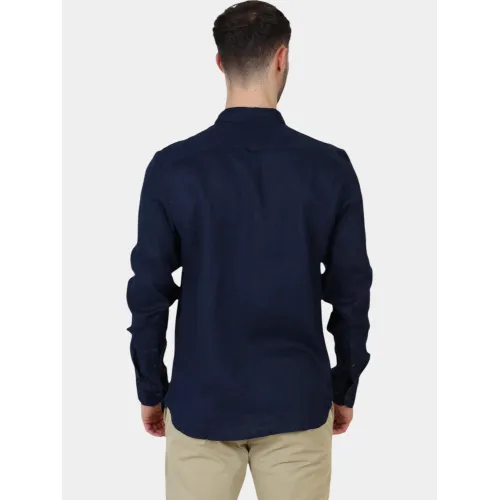 Timberland Linen Shirt Férfi Ing 433-Dark Sapphire