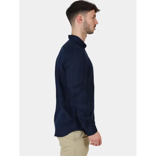 Timberland Linen Shirt Férfi Ing 433-Dark Sapphire