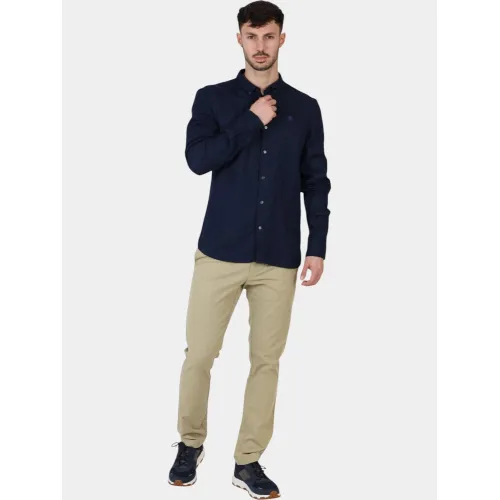 Timberland Linen Shirt Férfi Ing 433-Dark Sapphire