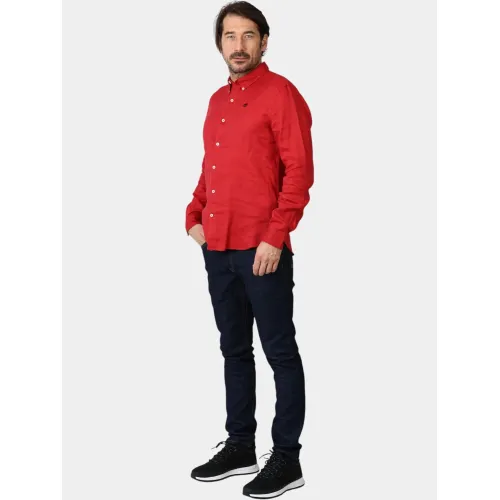Timberland Linen Shirt Férfi Ing N96-American Beauty