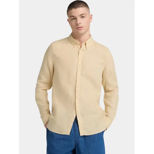 Timberland Linen Shirt Férfi Ing Y94-Safari
