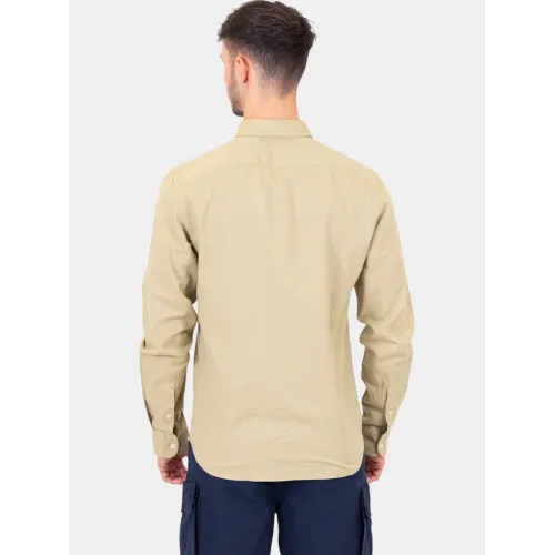 Timberland TFO Cotton/Linen Long Sleeve Shirt Férfi Ing DH4-Lemon Pepper