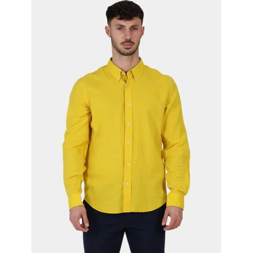 Timberland TFO Cotton/Linen Long Sleeve Shirt Férfi Ing EOB-Hot Spot