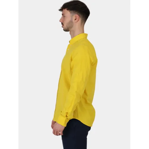 Timberland TFO Cotton/Linen Long Sleeve Shirt Férfi Ing EOB-Hot Spot