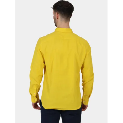 Timberland TFO Cotton/Linen Long Sleeve Shirt Férfi Ing EOB-Hot Spot
