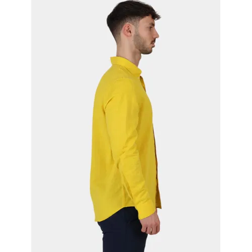 Timberland TFO Cotton/Linen Long Sleeve Shirt Férfi Ing EOB-Hot Spot