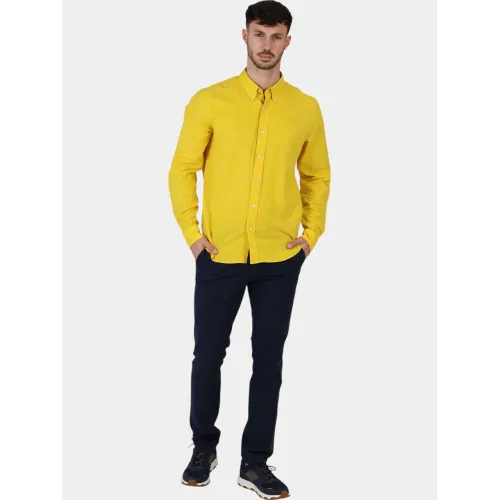 Timberland TFO Cotton/Linen Long Sleeve Shirt Férfi Ing EOB-Hot Spot
