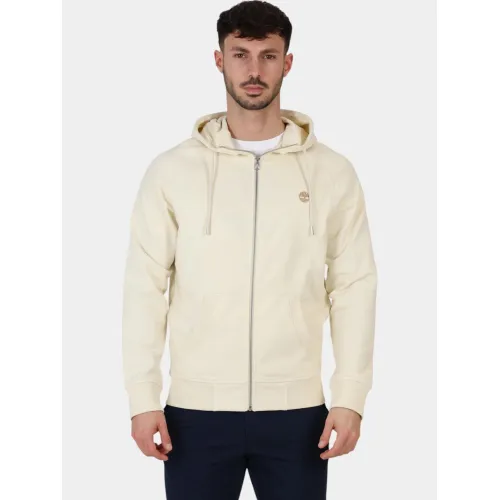 Timberland Loopback Full Zip Hoodie Férfi Pulóver V04-White Smoke