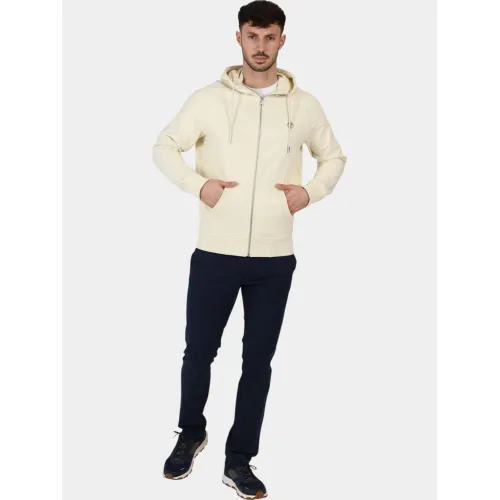 Timberland Loopback Full Zip Hoodie Férfi Pulóver V04-White Smoke