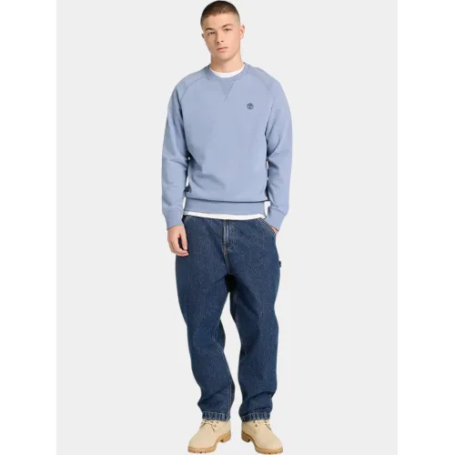 Timberland Loopback Crew Neck Sweatshirt Férfi Pulóver B88-Stone Wash