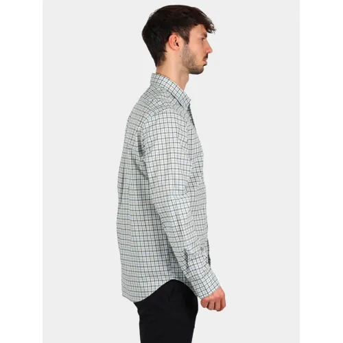 Timberland Stretch Poplin Gingham Shirt Férfi Ing EYN-Silver Blue