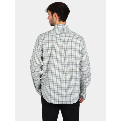 Timberland Stretch Poplin Gingham Shirt Férfi Ing EYN-Silver Blue