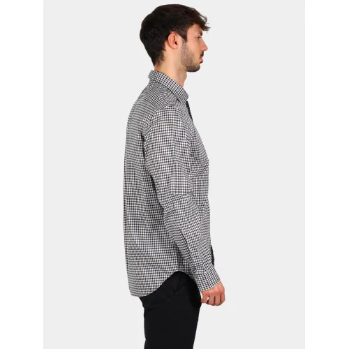 Timberland Stretch Poplin Gingham Shirt Férfi Ing G56-Chocolate Brown
