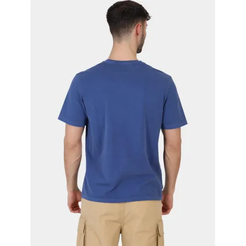 Timberland Garment Dye Logo Graphic Tee Férfi Póló 288-Dark Denim