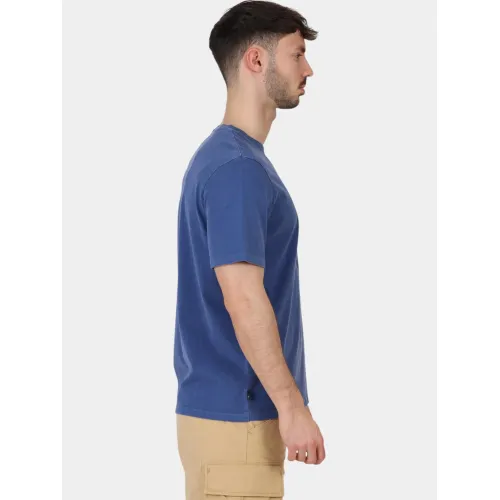 Timberland Garment Dye Logo Graphic Tee Férfi Póló 288-Dark Denim