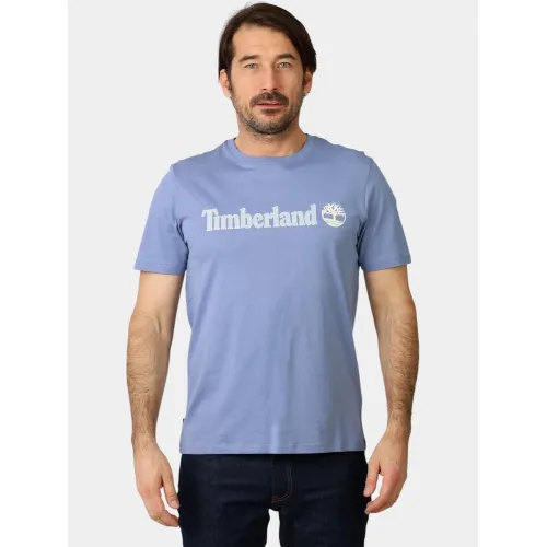 Timberland Linear Logo Short Sleeve Tee Férfi Póló B88-Stone Wash