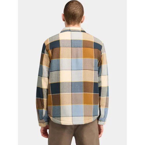 Timberland Sherpa Lined Plaid Overshirt Timberland Sherpa Lined Plaid Overshirt Férfi Utcai Kabát EI2-Dark Wheat B Yd