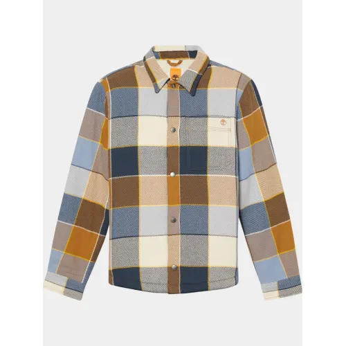 Timberland Sherpa Lined Plaid Overshirt Timberland Sherpa Lined Plaid Overshirt Férfi Utcai Kabát EI2-Dark Wheat B Yd