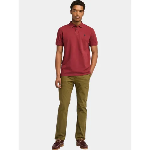 Timberland Pique Short Sleeve Polo Timberland Pique Short Sleeve Polo Férfi Galléros póló 600-Cordovan