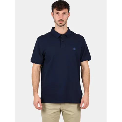 Timberland Pique Short Sleeve Polo Férfi Galléros póló 433-Dark Sapphire