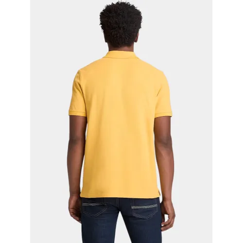 Timberland Pique Short Sleeve Polo Férfi Galléros póló 714-Yolk Yellow
