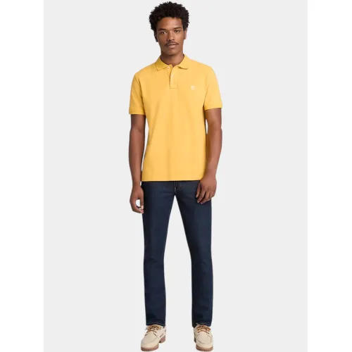 Timberland Pique Short Sleeve Polo Férfi Galléros póló 714-Yolk Yellow