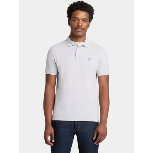 Timberland Pique Short Sleeve Polo Férfi Galléros póló A7E-Gray Dawn