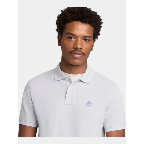 Timberland Pique Short Sleeve Polo Férfi Galléros póló A7E-Gray Dawn