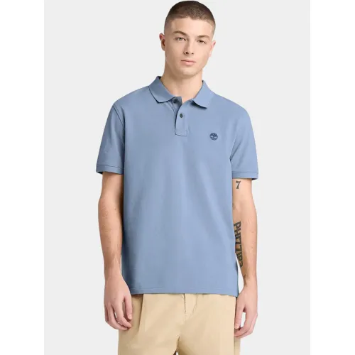 Timberland Pique Short Sleeve Polo Férfi Galléros póló B88-Stone Wash