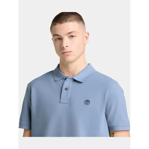 Timberland Pique Short Sleeve Polo Férfi Galléros póló B88-Stone Wash