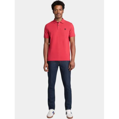 Timberland Pique Short Sleeve Polo Férfi Galléros póló N96-American Beauty