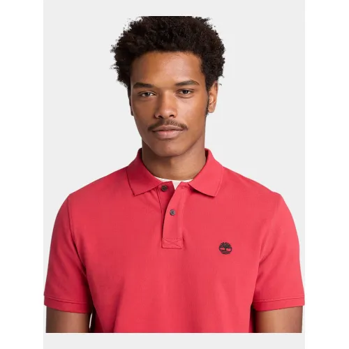 Timberland Pique Short Sleeve Polo Férfi Galléros póló N96-American Beauty