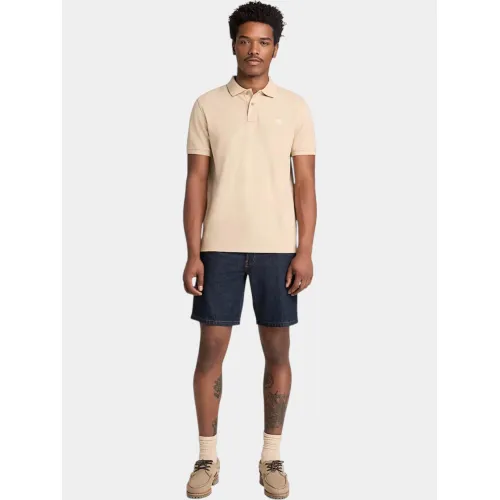 Timberland Pique Short Sleeve Polo Férfi Galléros póló Y94-Safari