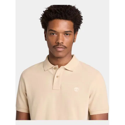 Timberland Pique Short Sleeve Polo Férfi Galléros póló Y94-Safari