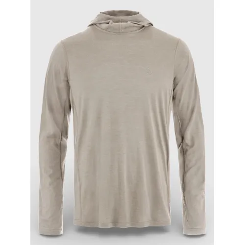 Fjallraven Abisko Wool Hoodie M Férfi Hosszú ujjú póló 114-Light Fossil