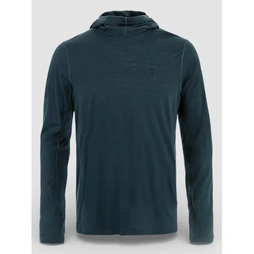 Fjallraven Abisko Wool Hoodie M Férfi Hosszú ujjú póló 555-Dark Navy