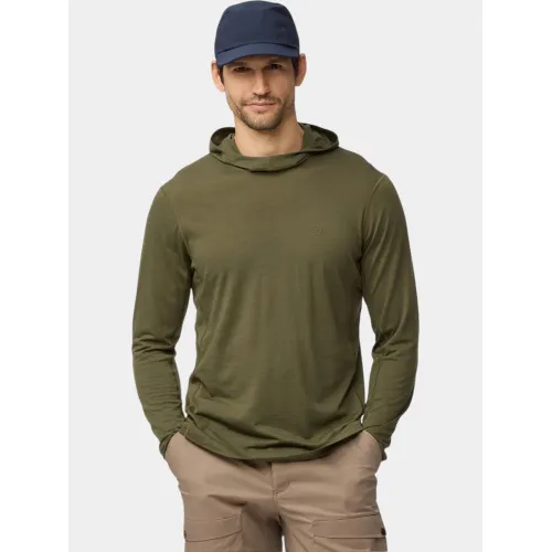 Fjallraven Abisko Wool Hoodie M Férfi Hosszú ujjú póló 625-Laurel Green