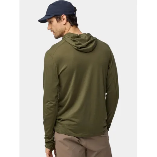 Fjallraven Abisko Wool Hoodie M Férfi Hosszú ujjú póló 625-Laurel Green