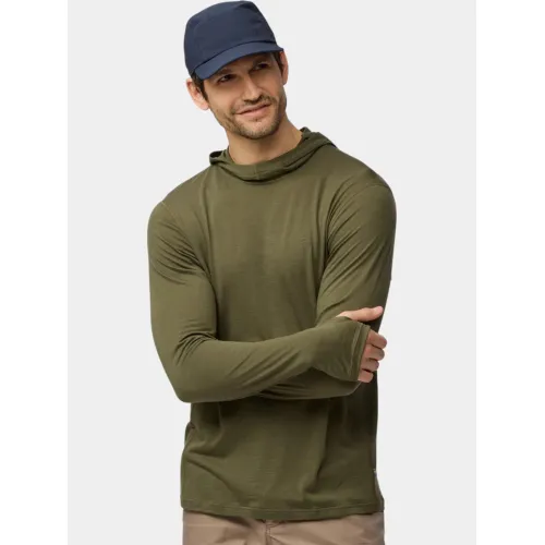 Fjallraven Abisko Wool Hoodie M Férfi Hosszú ujjú póló 625-Laurel Green