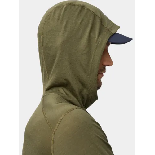 Fjallraven Abisko Wool Hoodie M Férfi Hosszú ujjú póló 625-Laurel Green