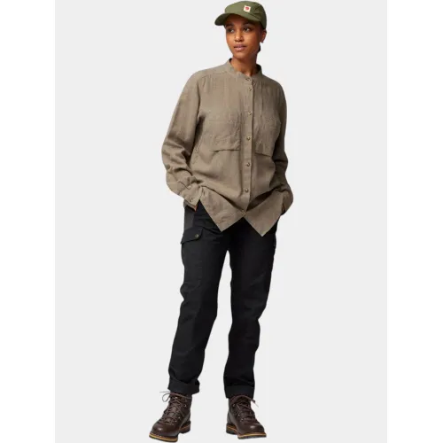 Fjallraven Övik Hemp Shirt LS W Női Ing, Blúz 244-Suede Brown