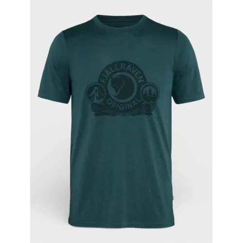 Fjallraven Abisko Wool Classic SS M Férfi Póló 555-Dark Navy