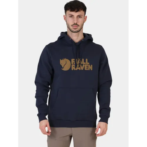 Fjallraven Fjällräven Logo Hoodie M Férfi Pulóver 555-Dark Navy