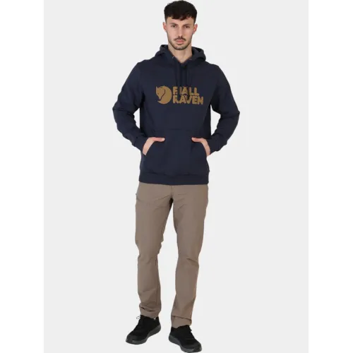 Fjallraven Fjällräven Logo Hoodie M Férfi Pulóver 555-Dark Navy