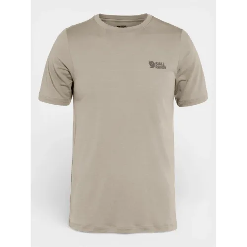 Fjallraven Abisko Wool Logo SS M Férfi Póló 114-Light Fossil