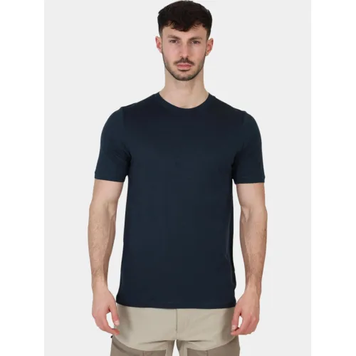 Fjallraven Abisko Wool SS M Férfi Póló 555-Dark Navy