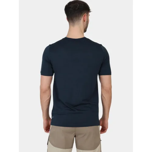 Fjallraven Abisko Wool SS M Férfi Póló 555-Dark Navy