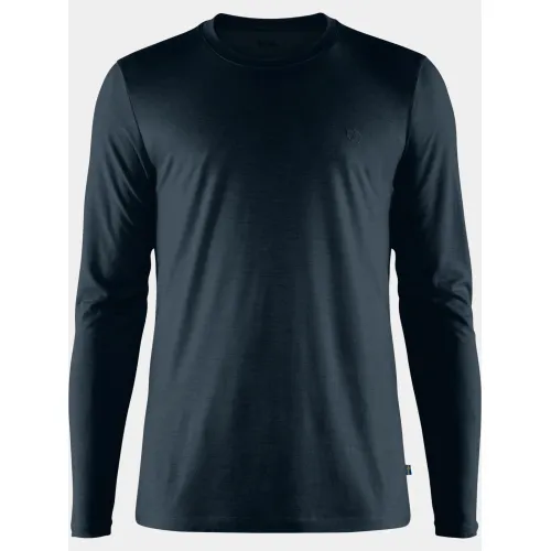 Fjallraven Abisko Wool LS M Férfi Sport felső 555-Dark Navy